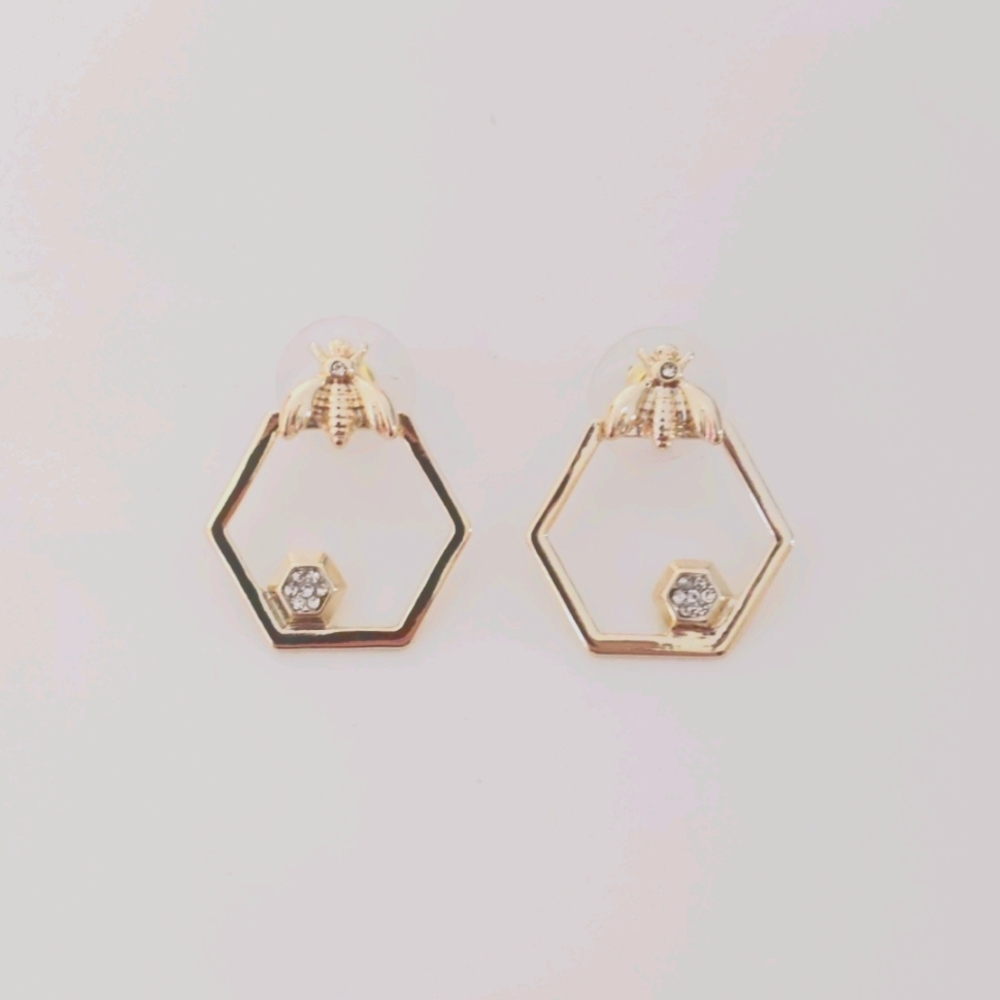 Bee Honeycomb Earrings